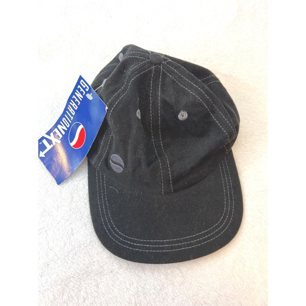 Vintage Pepsi Generation Next Hat Black Cotton Adjustable Baseball Cap 90s NWT